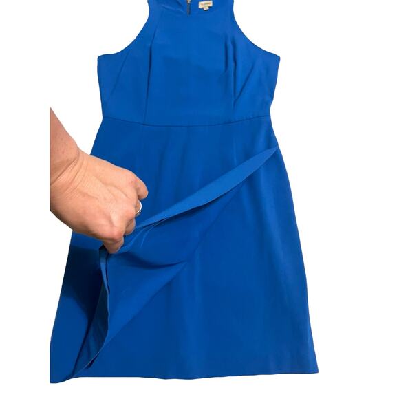 Cremieux Cameran Pacific Blue Halter High Neckline Cocktail Mini Dress Size 8 - Picture 4 of 13